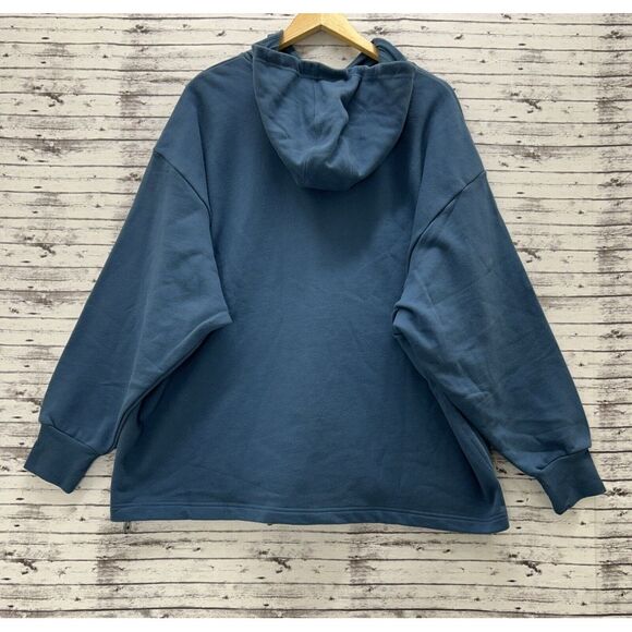 Adidas Pullover Hoodie Sweatshirt Women's Medium Orbit Indigo Teal - Picture 4 of 10